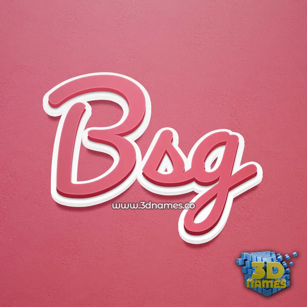 bsg in Red Scribble style - 3D name wallpaper