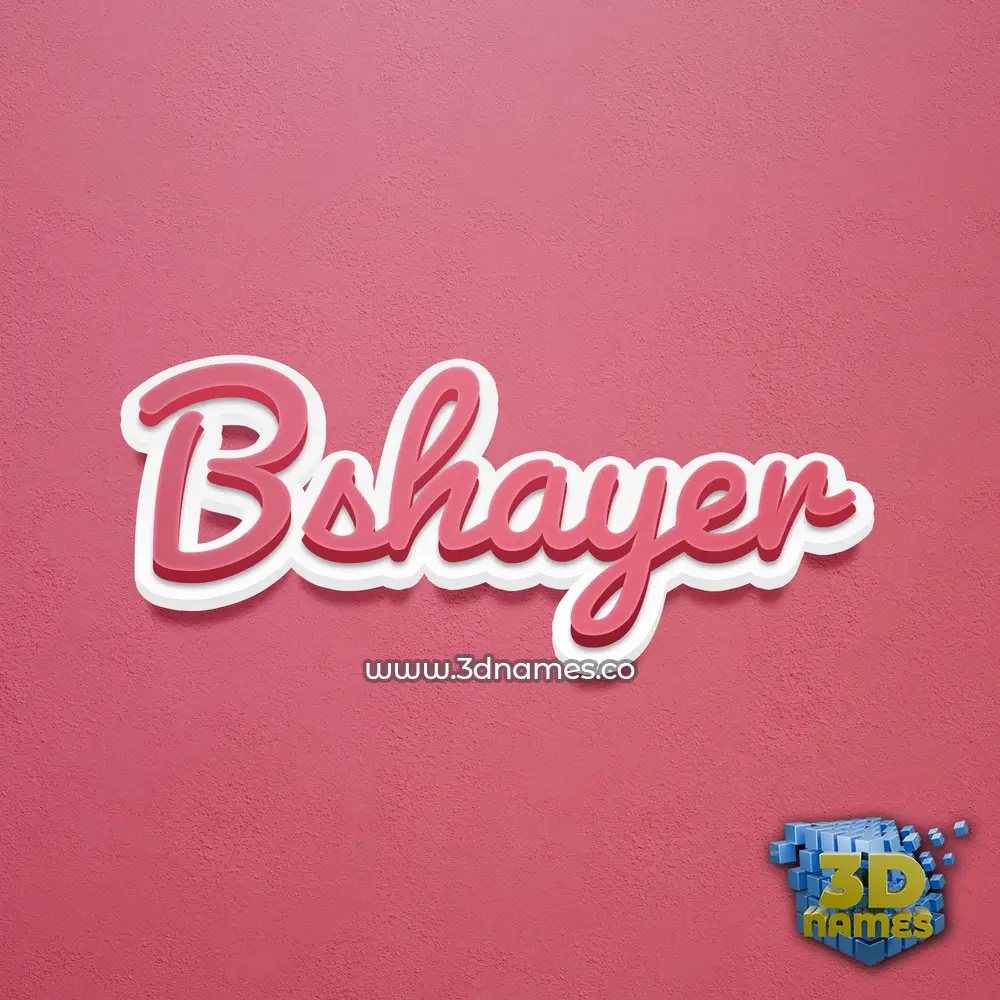 bshayer in Red Scribble style - 3D name wallpaper