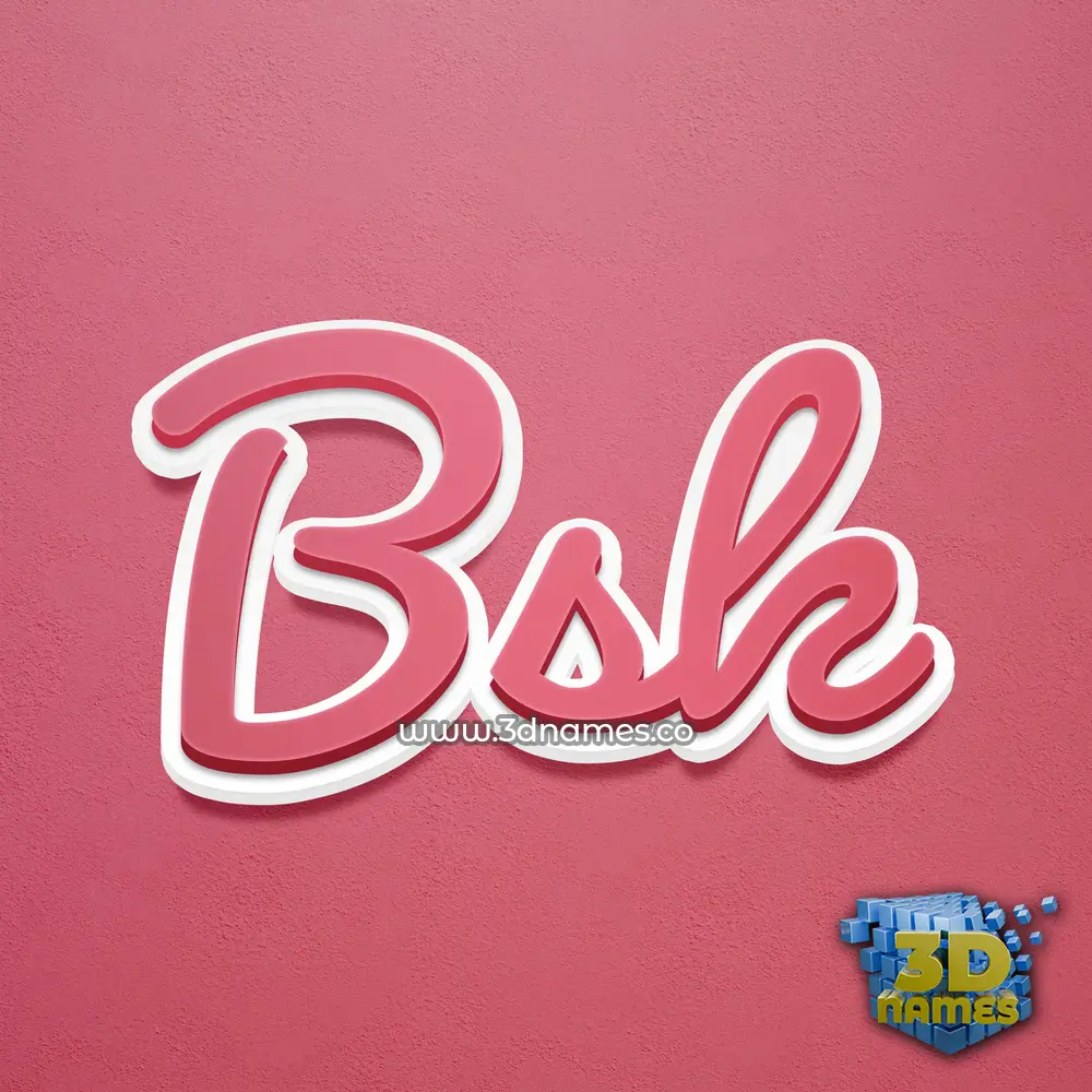 bsk in Red Scribble style - 3D name wallpaper