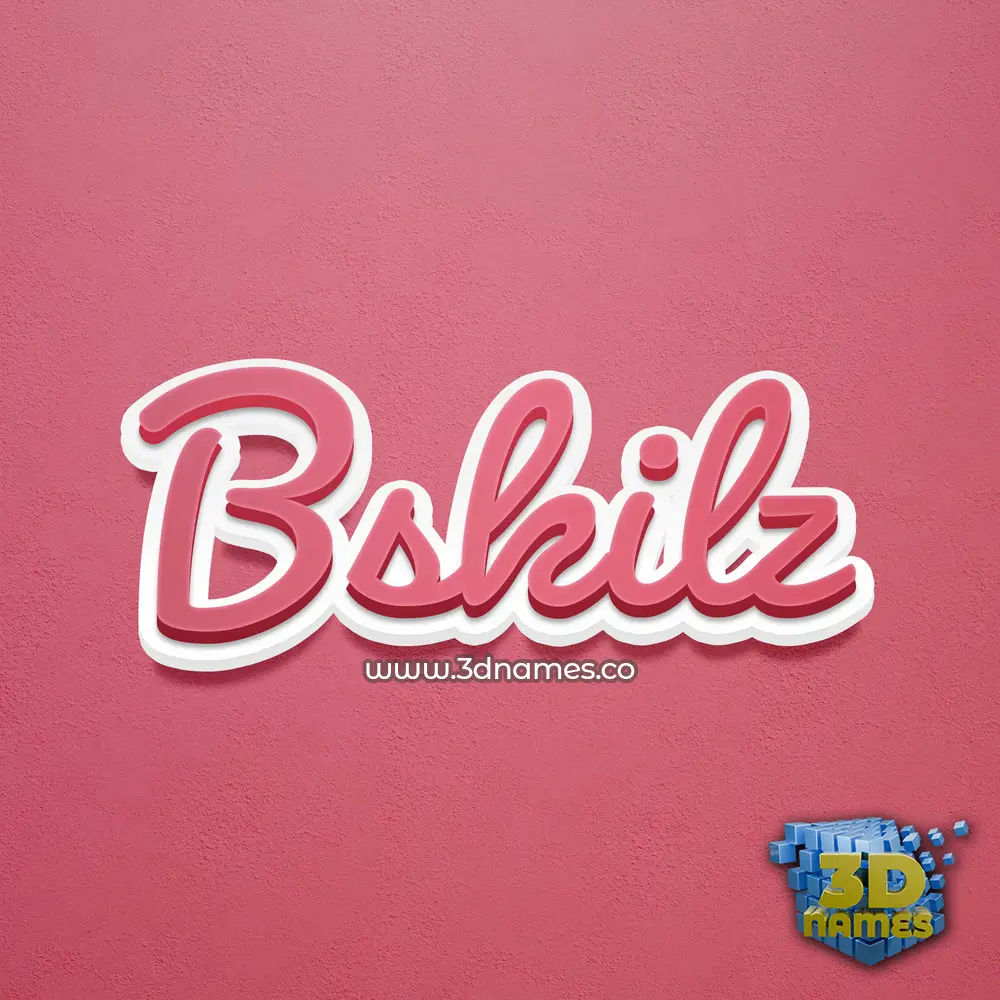 bskilz in Red Scribble style - 3D name wallpaper