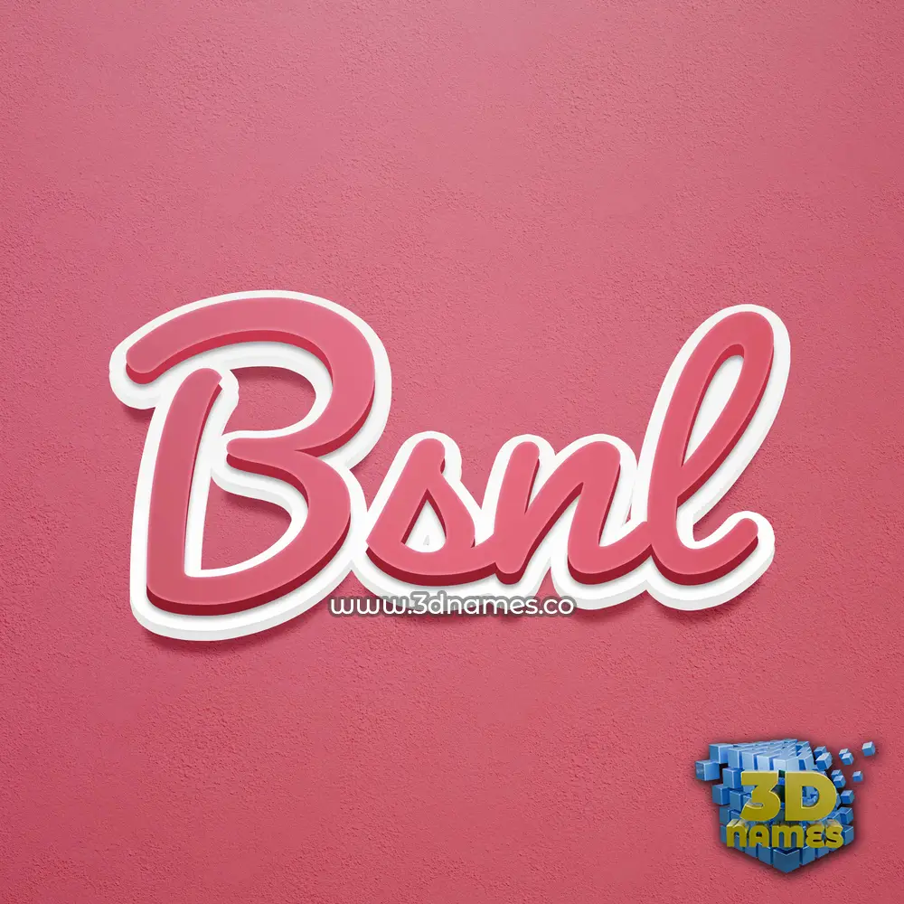 bsnl in Red Scribble style - 3D name wallpaper