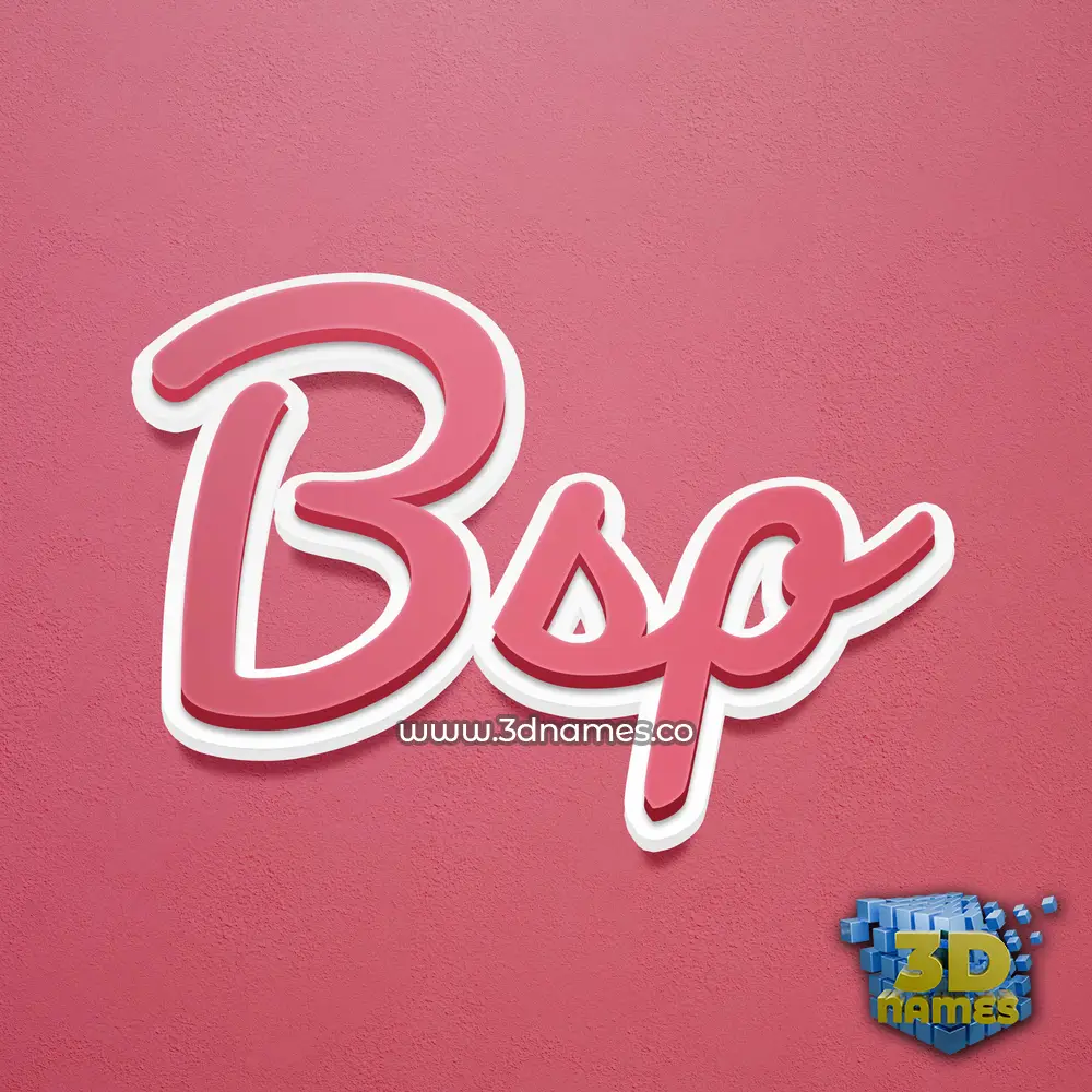 bsp in Red Scribble style - 3D name wallpaper