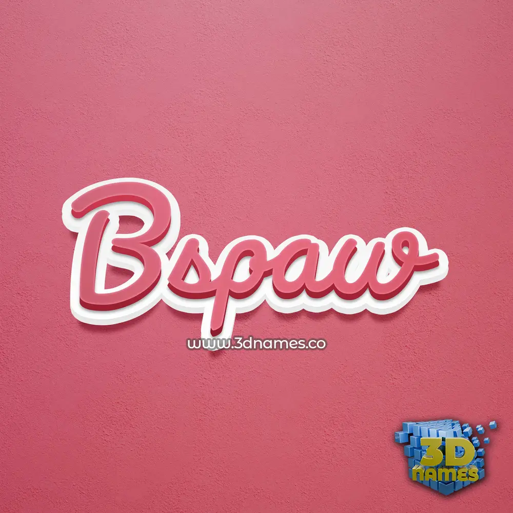 bspaw in Red Scribble style - 3D name wallpaper