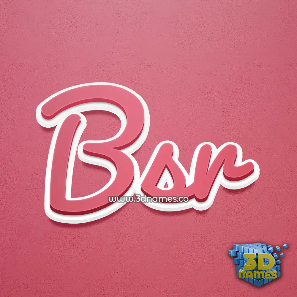 bsr in Red Scribble style - 3D name wallpaper