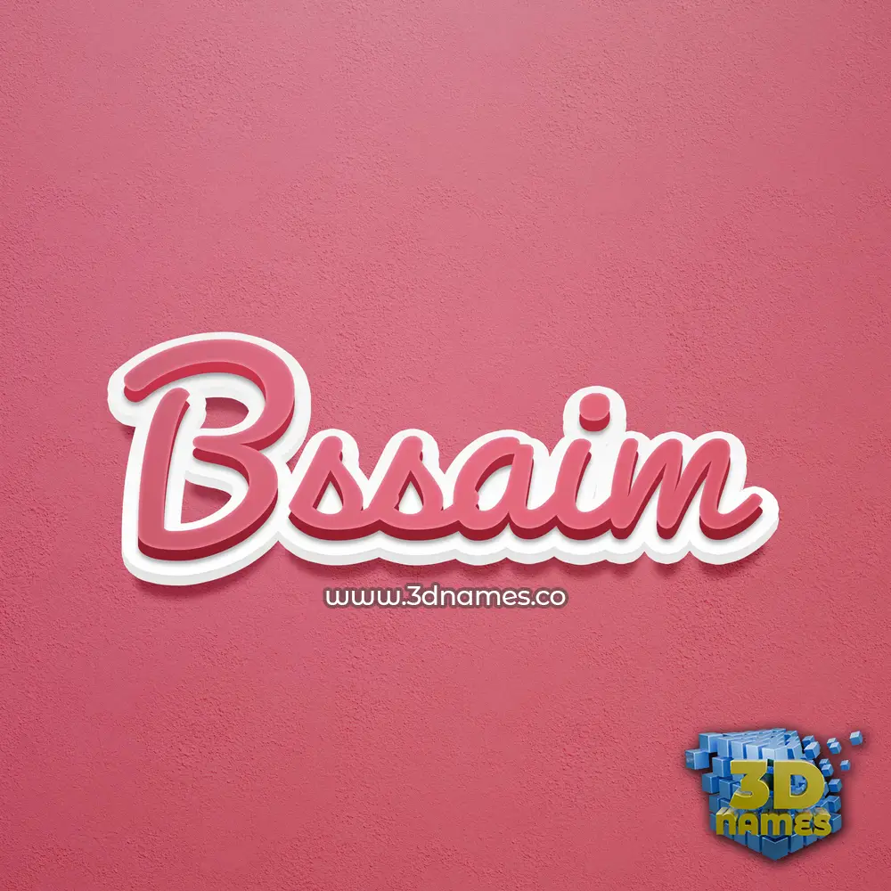 bssaim in Red Scribble style - 3D name wallpaper