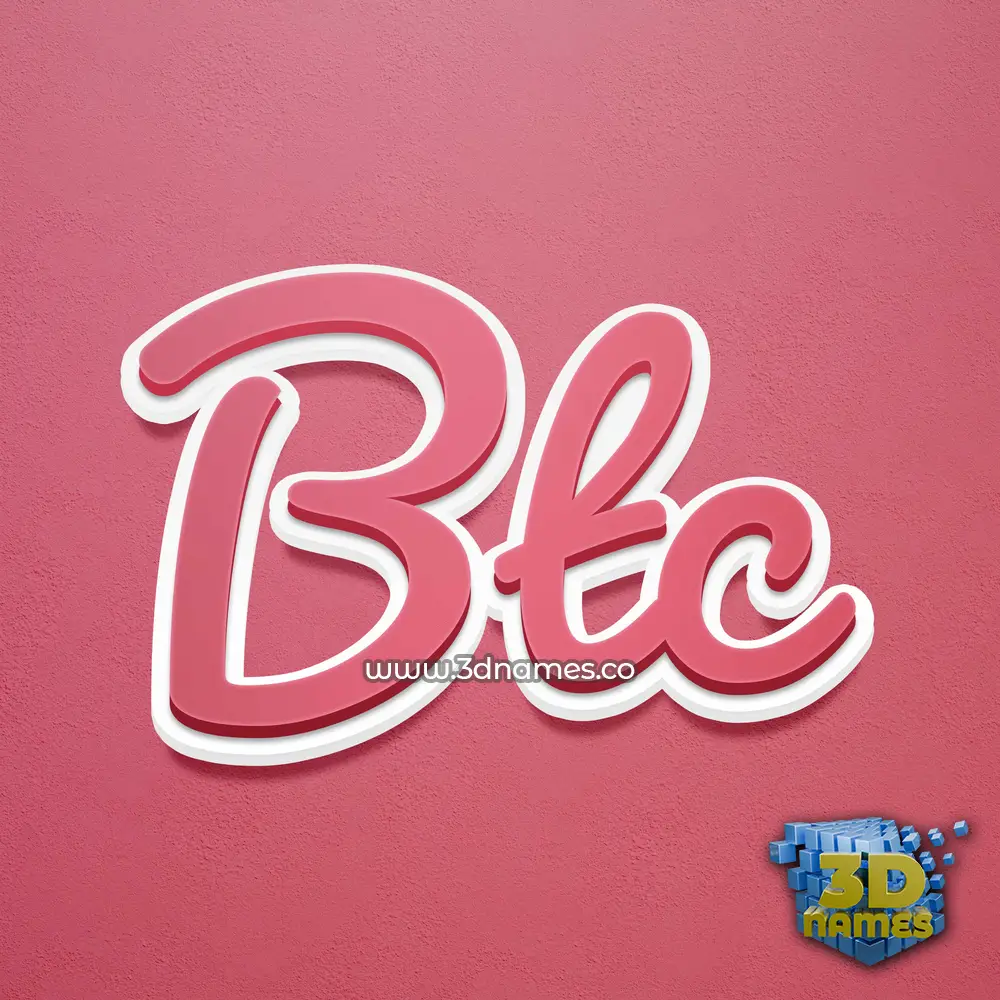 btc in Red Scribble style - 3D name wallpaper
