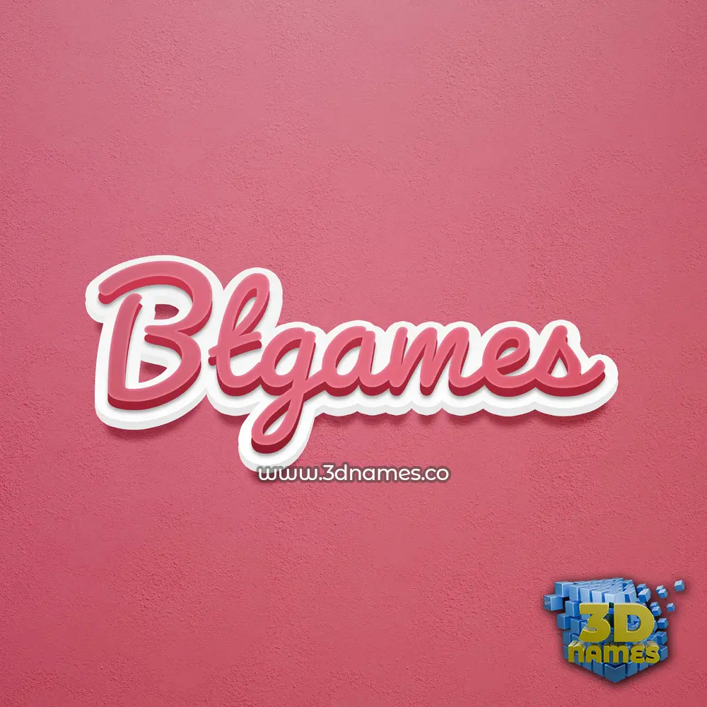 btgames in Red Scribble style - 3D name wallpaper