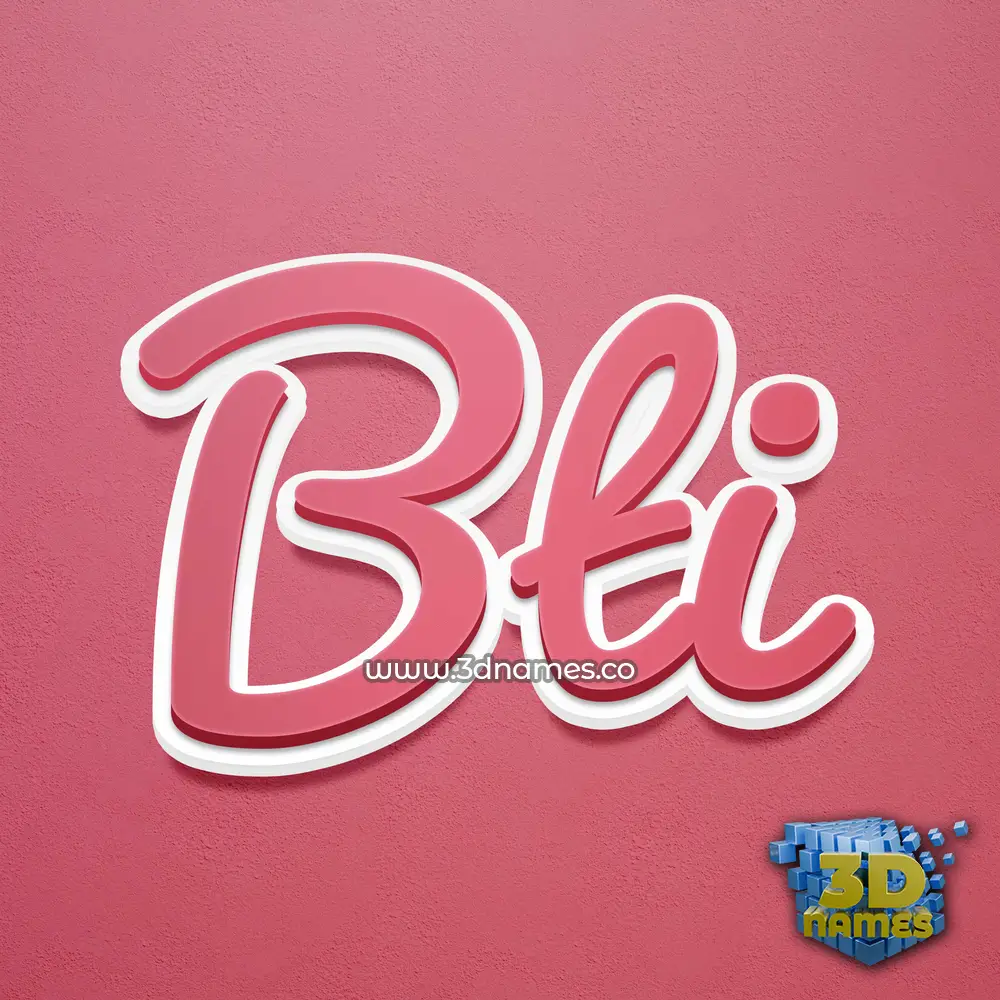 bti in Red Scribble style - 3D name wallpaper