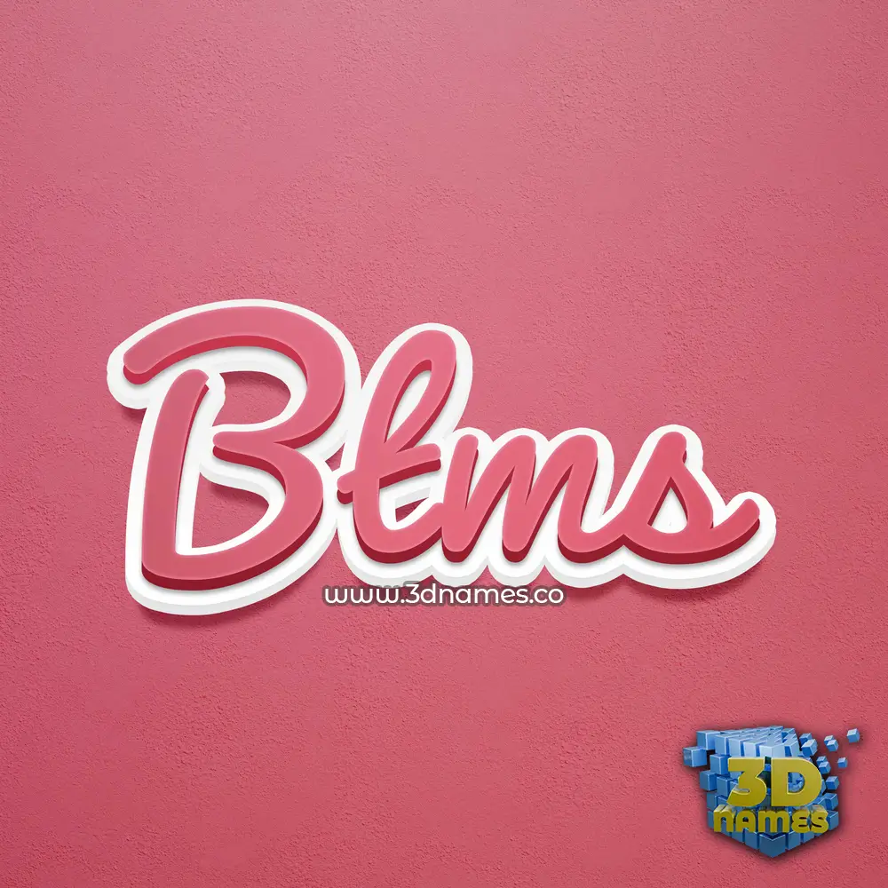 btms in Red Scribble style - 3D name wallpaper