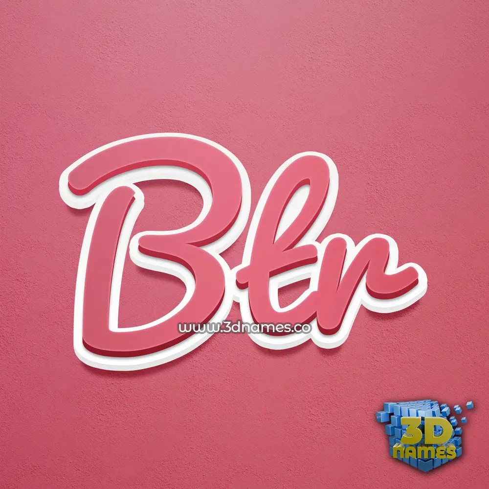 btr in Red Scribble style - 3D name wallpaper