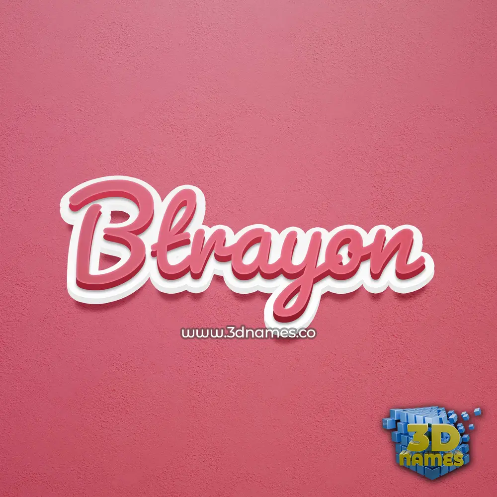 btrayon in Red Scribble style - 3D name wallpaper