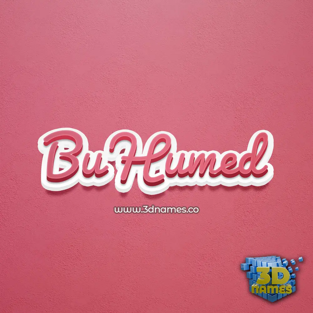 bu humed in Red Scribble style - 3D name wallpaper
