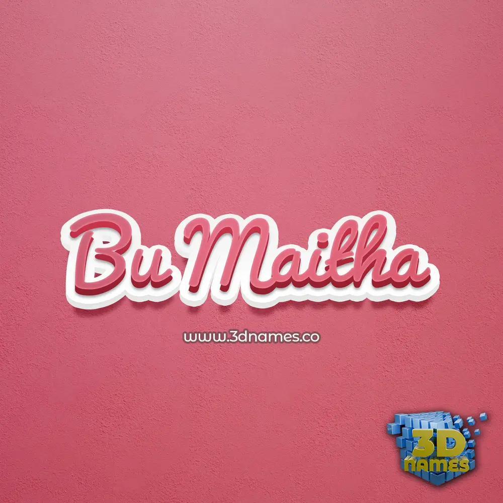 bu maitha in Red Scribble style - 3D name wallpaper