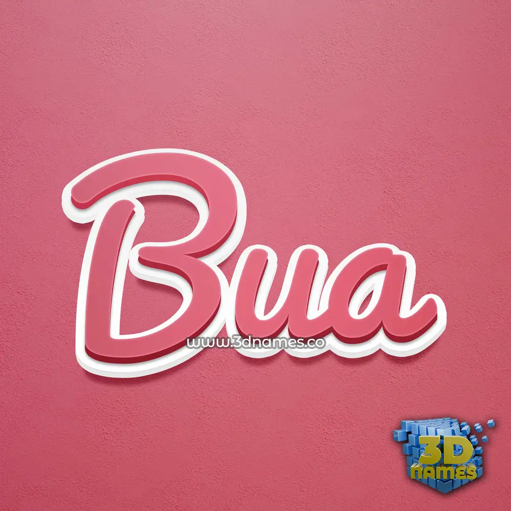 bua in Red Scribble style - 3D name wallpaper