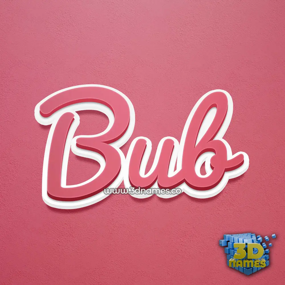 bub in Red Scribble style - 3D name wallpaper