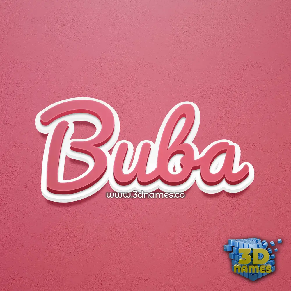 buba in Red Scribble style - 3D name wallpaper