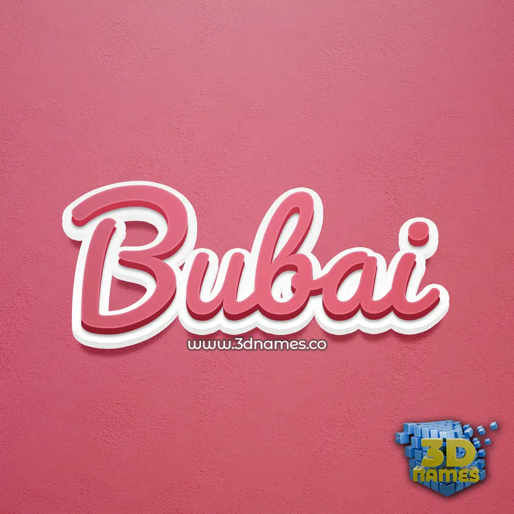 bubai in Red Scribble style - 3D name wallpaper