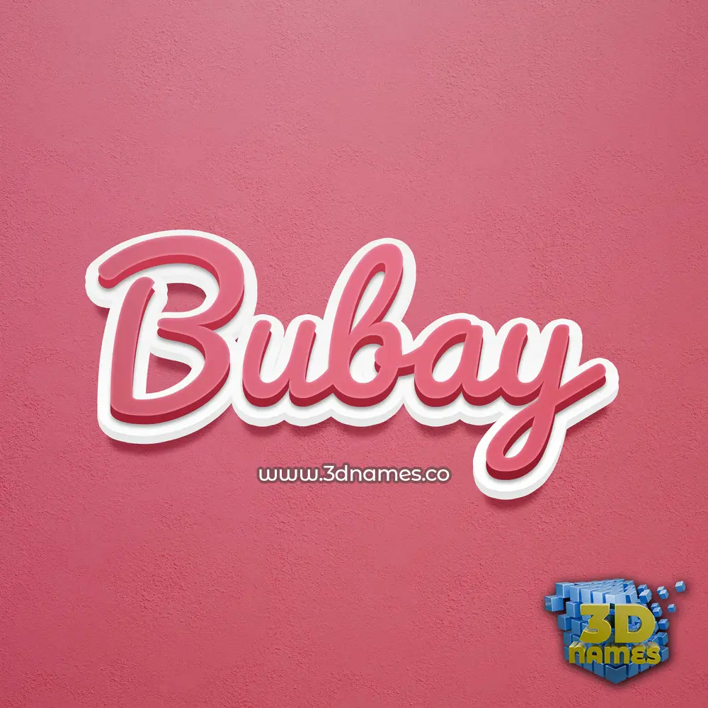 bubay in Red Scribble style - 3D name wallpaper