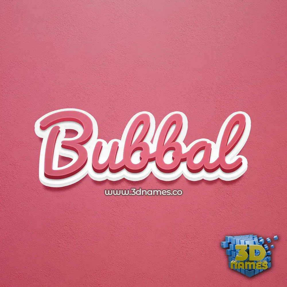 bubbal in Red Scribble style - 3D name wallpaper