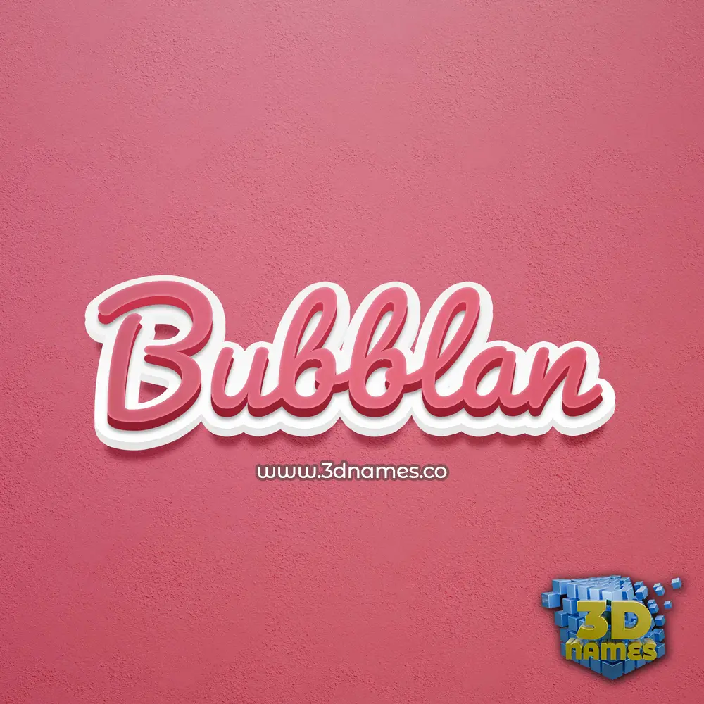 bubblan in Red Scribble style - 3D name wallpaper