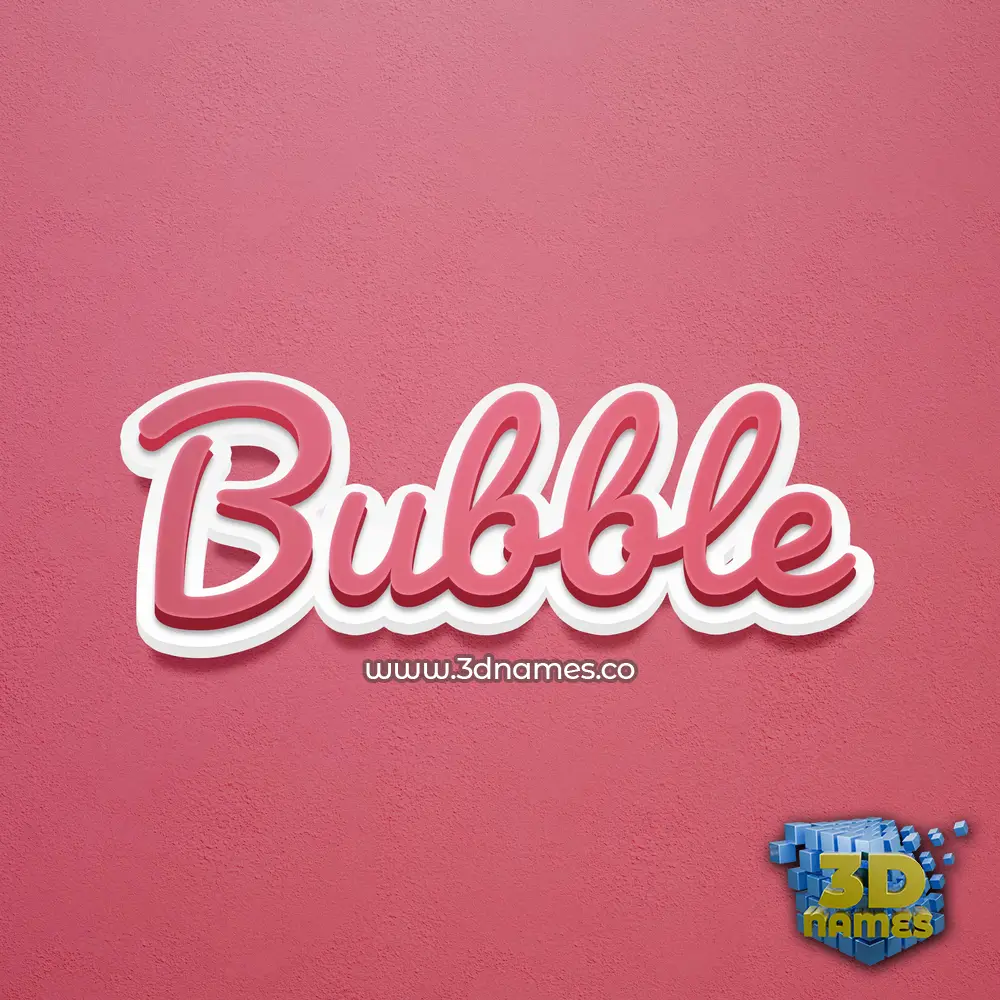 bubble in Red Scribble style - 3D name wallpaper