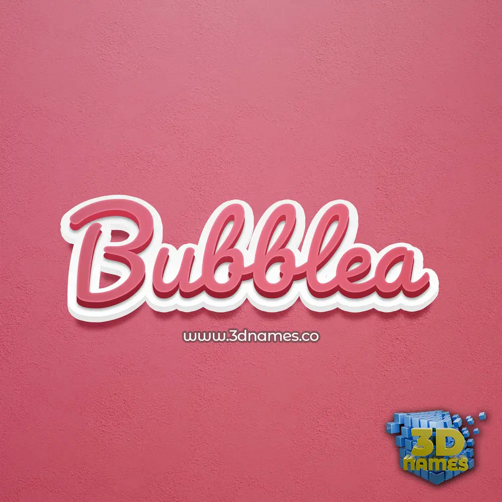 bubblea in Red Scribble style - 3D name wallpaper