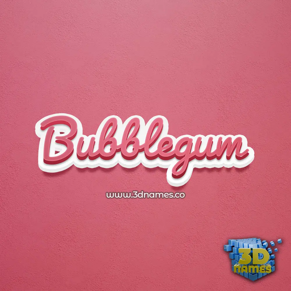 bubblegum in Red Scribble style - 3D name wallpaper