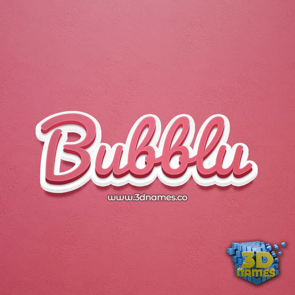 bubblu in Red Scribble style - 3D name wallpaper