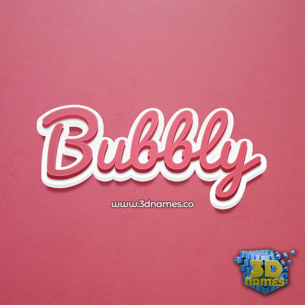 bubbly in Red Scribble style - 3D name wallpaper