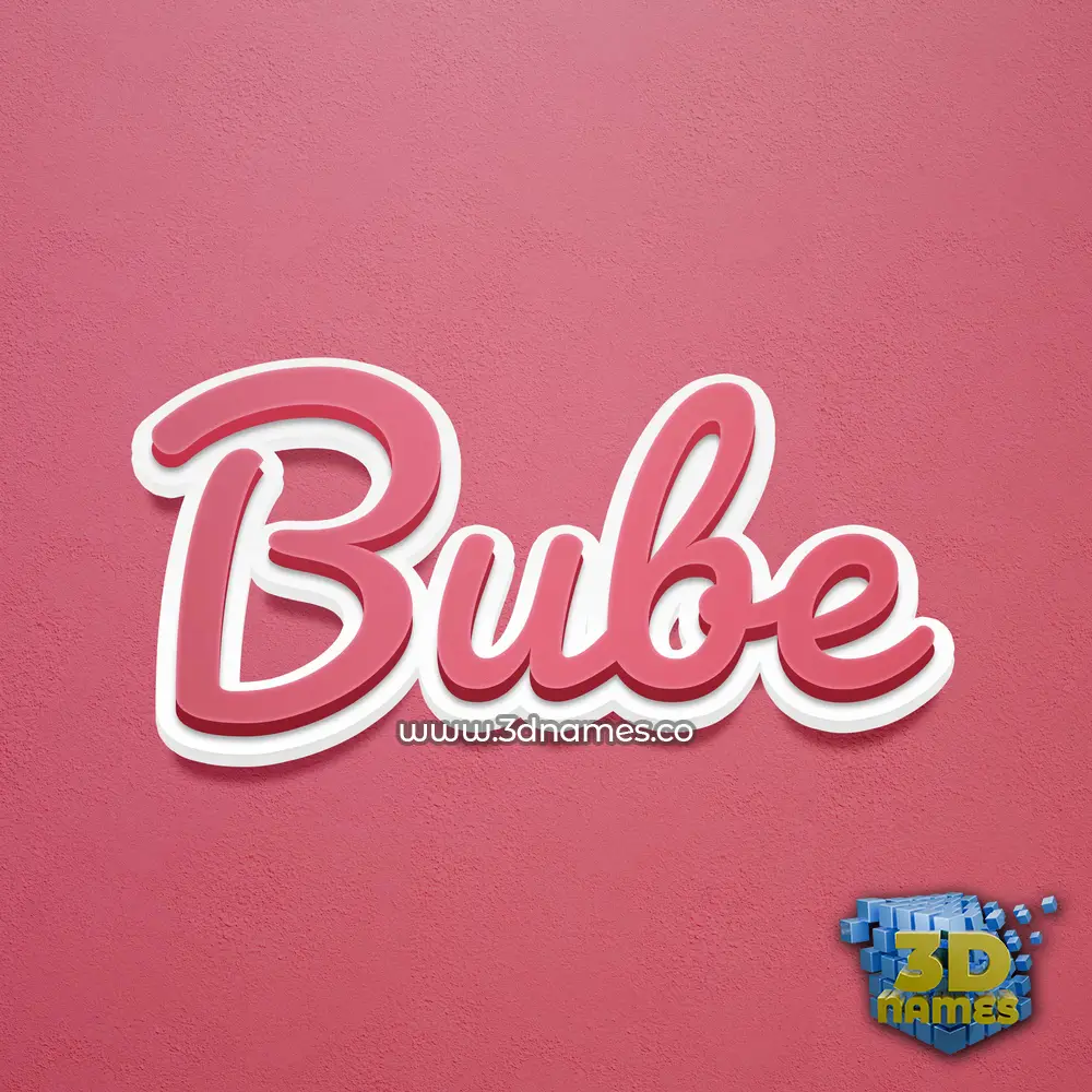bube in Red Scribble style - 3D name wallpaper
