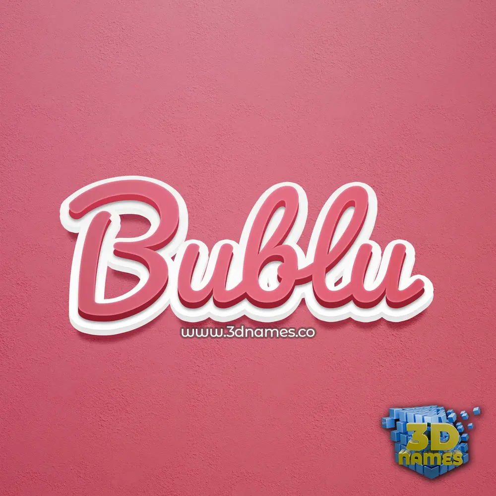 bublu in Red Scribble style - 3D name wallpaper