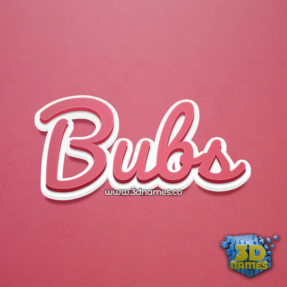 bubs in Red Scribble style - 3D name wallpaper