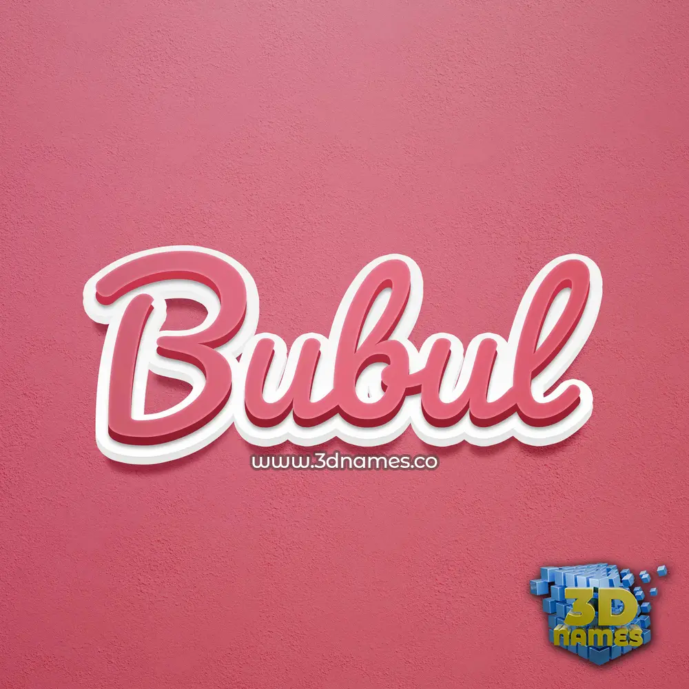 bubul in Red Scribble style - 3D name wallpaper