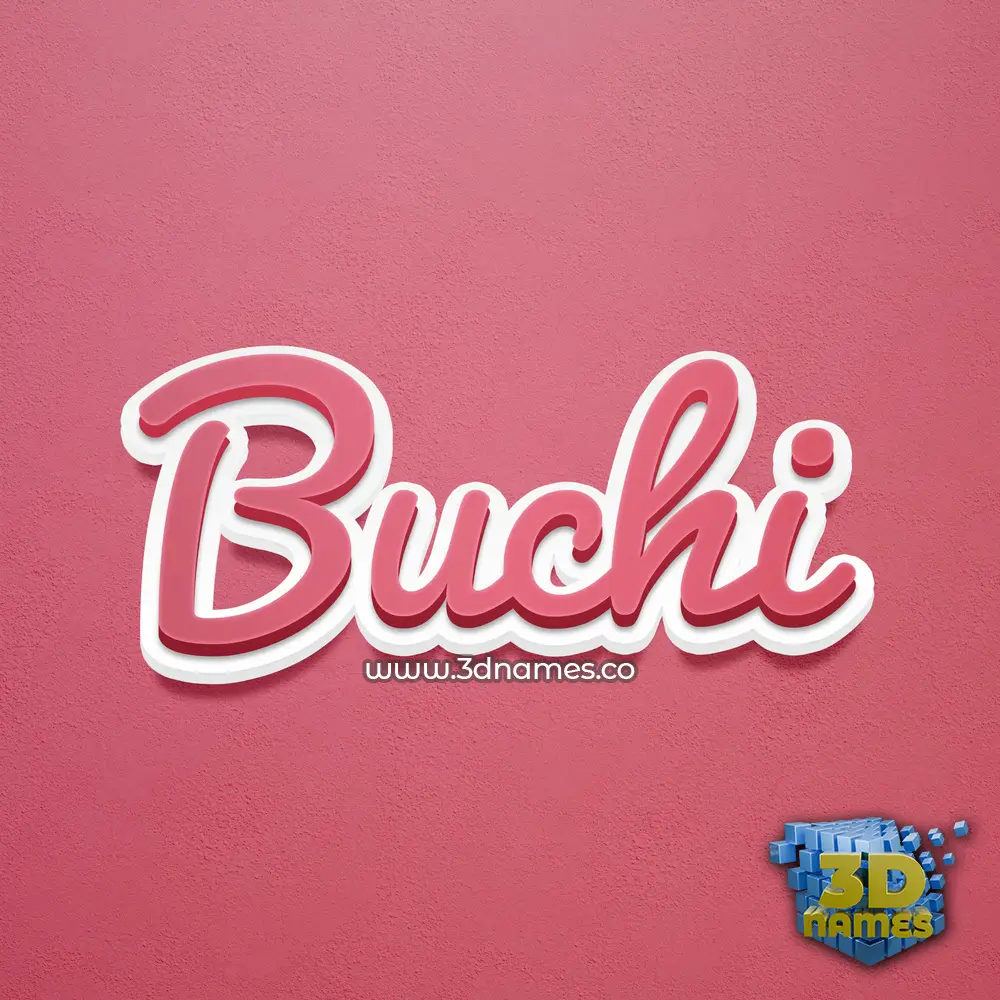 buchi in Red Scribble style - 3D name wallpaper