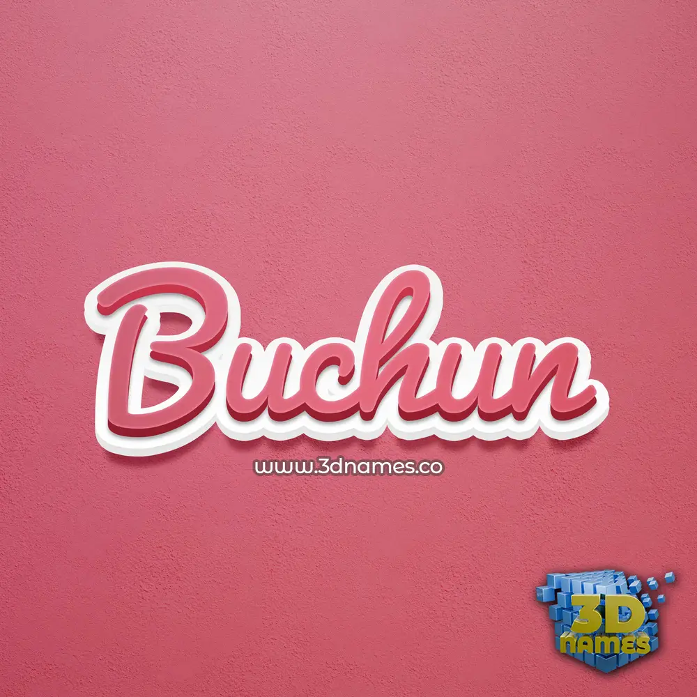 buchun in Red Scribble style - 3D name wallpaper
