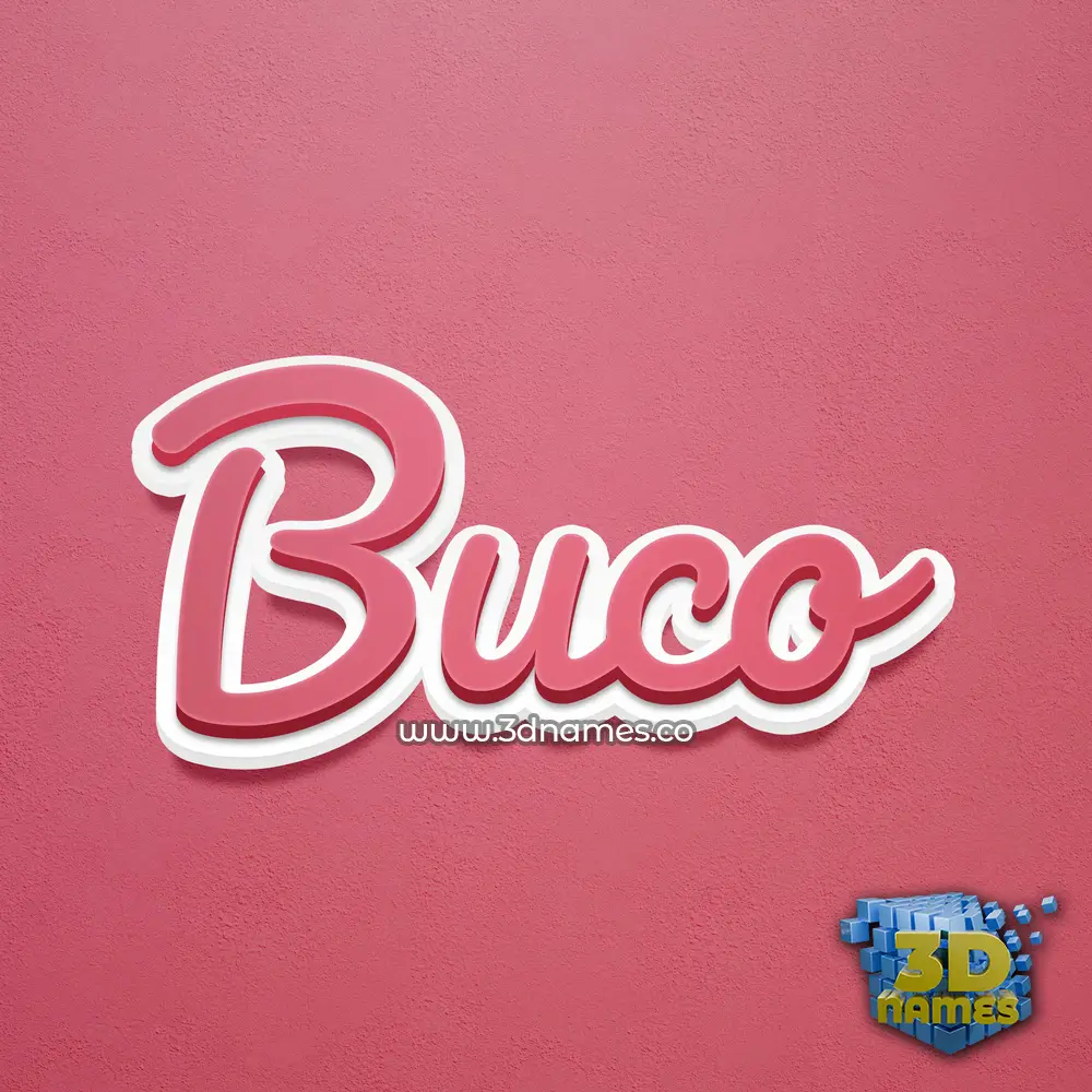 buco in Red Scribble style - 3D name wallpaper
