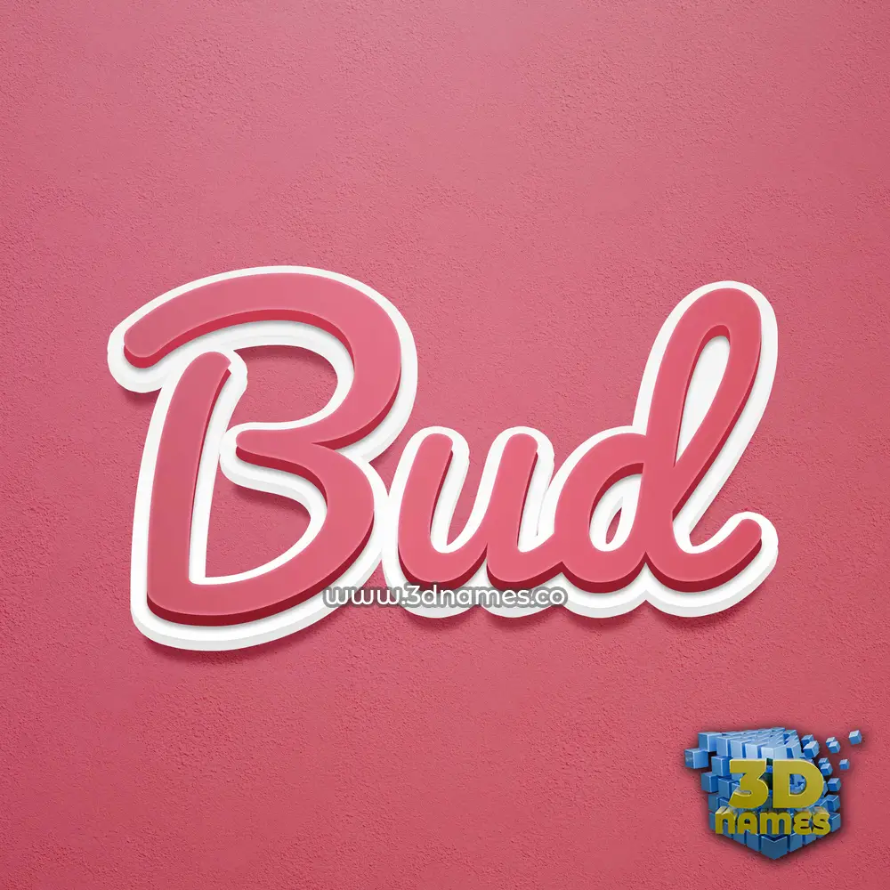 bud in Red Scribble style - 3D name wallpaper