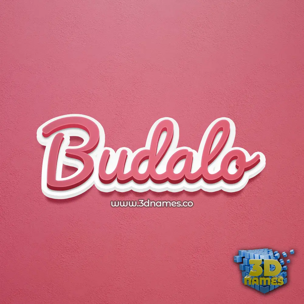 budalo in Red Scribble style - 3D name wallpaper
