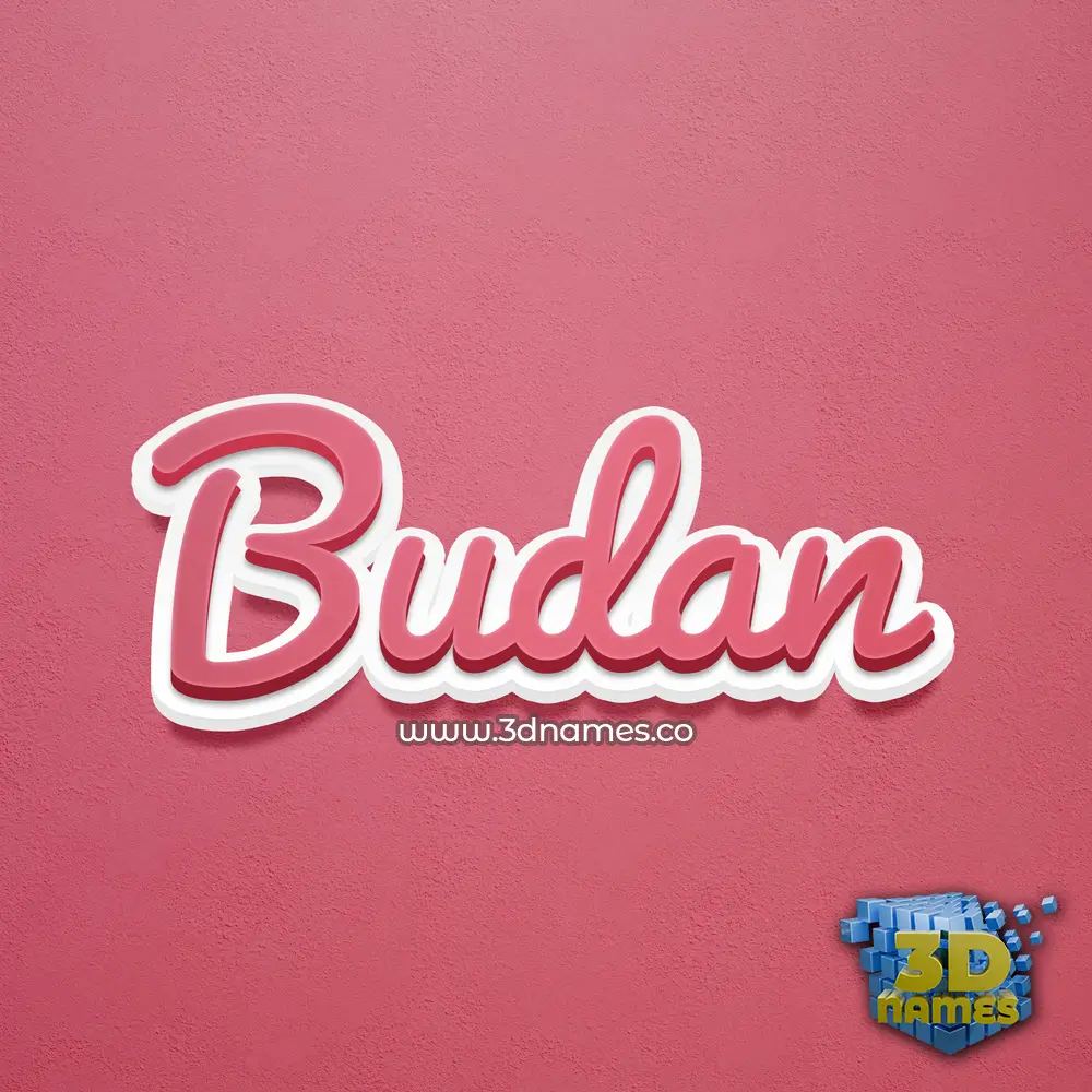budan in Red Scribble style - 3D name wallpaper