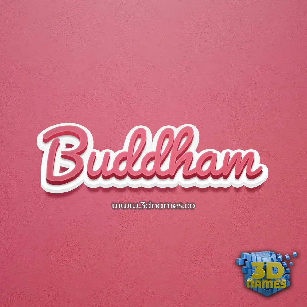 buddham in Red Scribble style - 3D name wallpaper