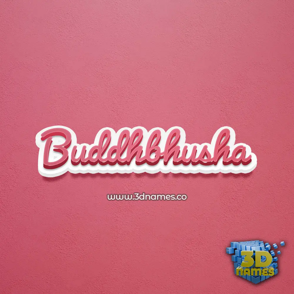 buddhbhusha in Red Scribble style - 3D name wallpaper