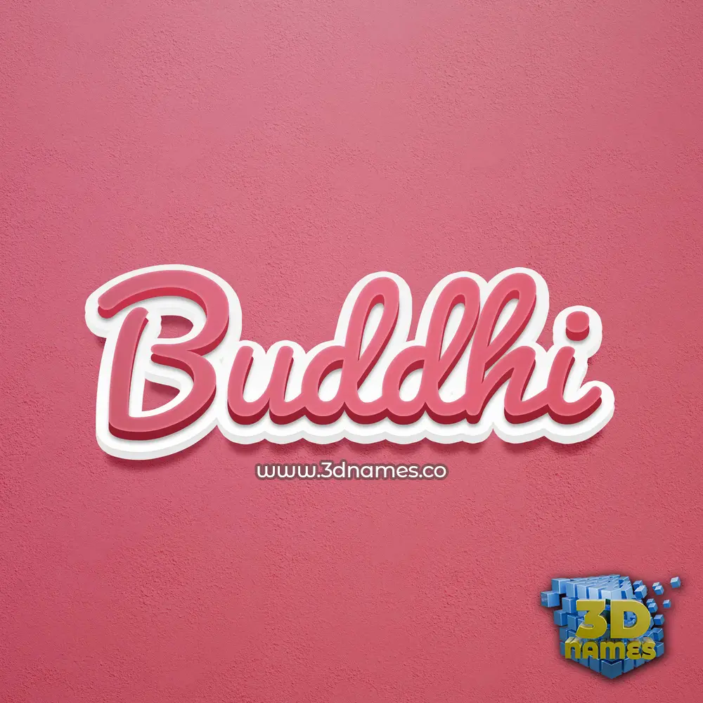 buddhi in Red Scribble style - 3D name wallpaper