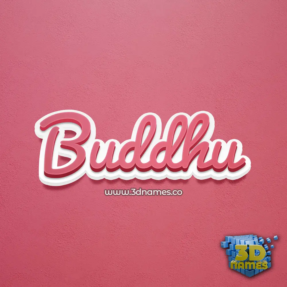 buddhu in Red Scribble style - 3D name wallpaper