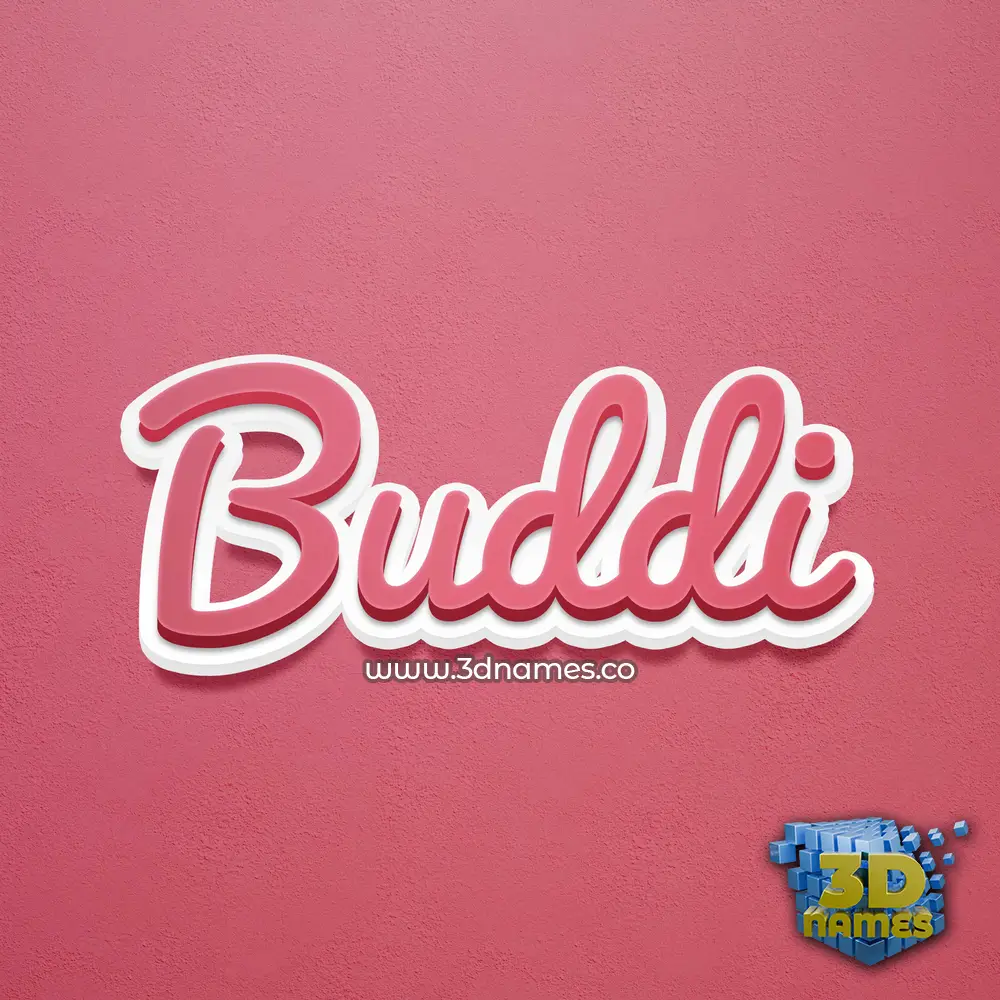 buddi in Red Scribble style - 3D name wallpaper
