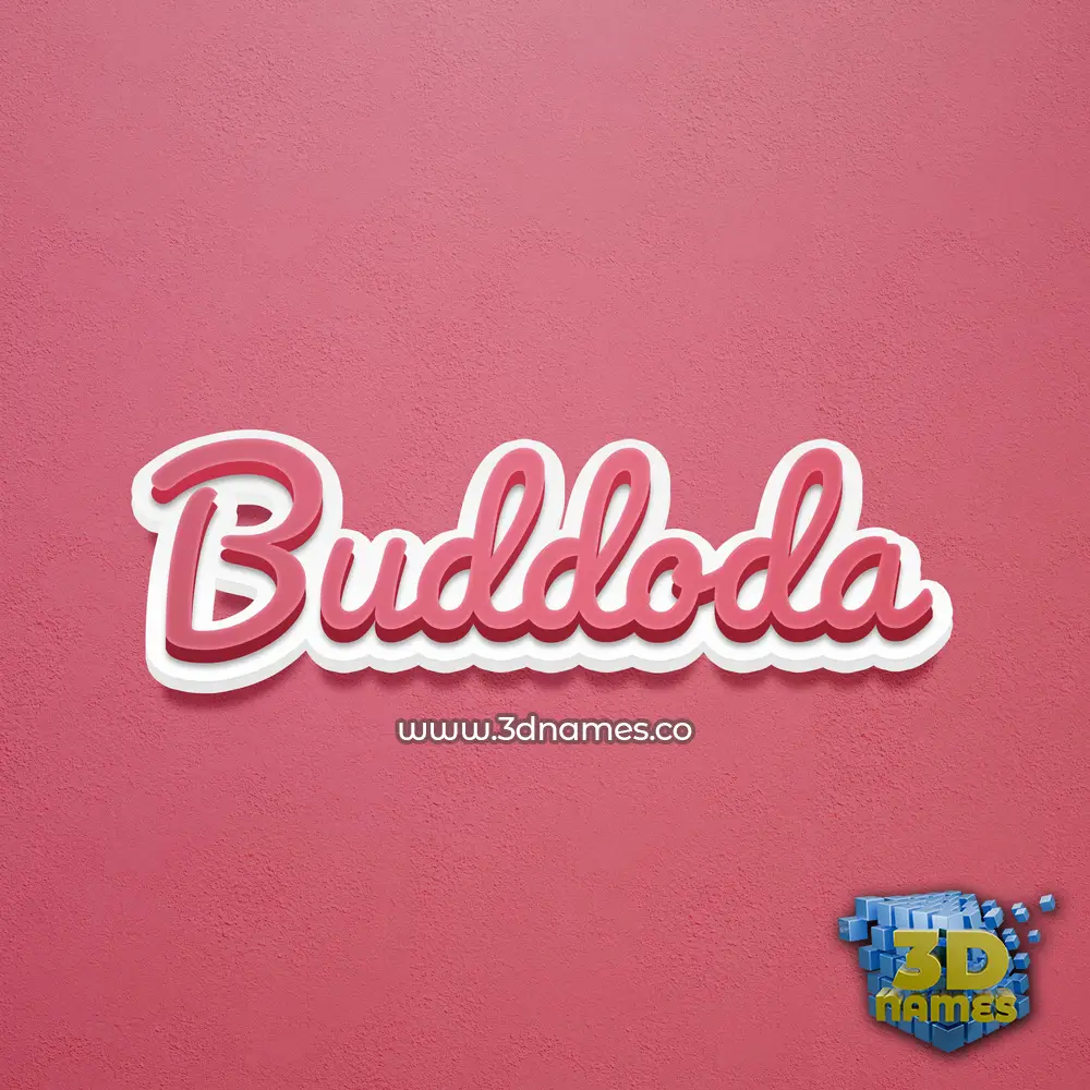 buddoda in Red Scribble style - 3D name wallpaper