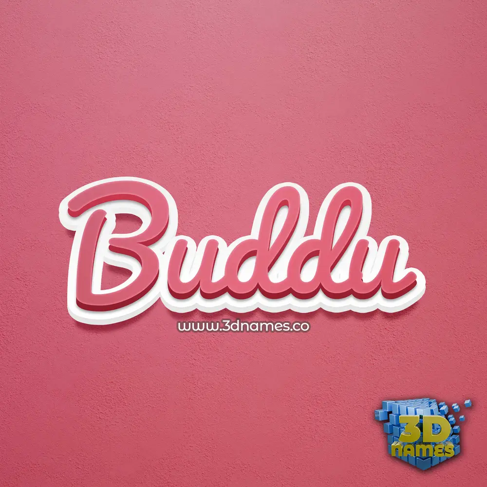 buddu in Red Scribble style - 3D name wallpaper