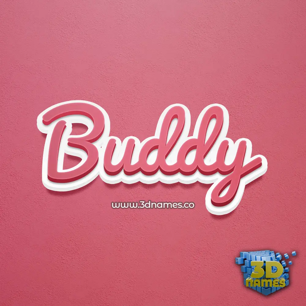 buddy in Red Scribble style - 3D name wallpaper