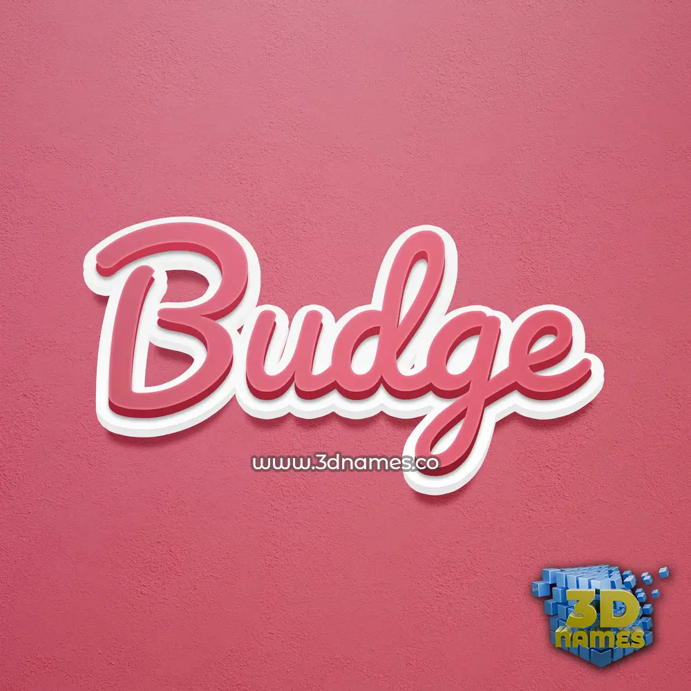 budge in Red Scribble style - 3D name wallpaper