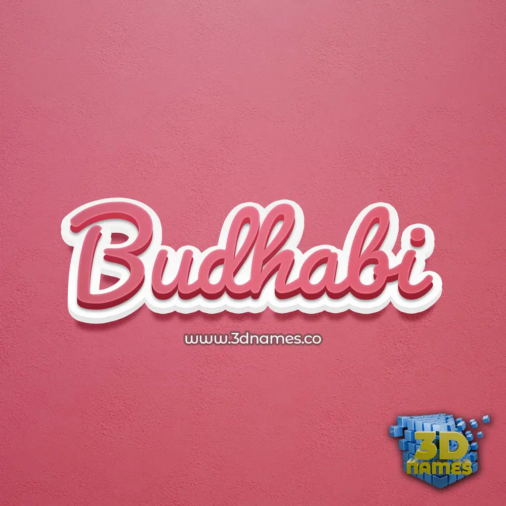 budhabi in Red Scribble style - 3D name wallpaper