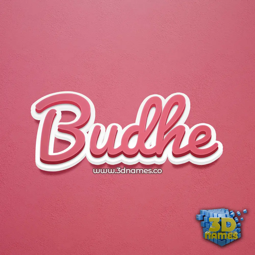 budhe in Red Scribble style - 3D name wallpaper